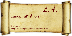 Landgraf Áron névjegykártya